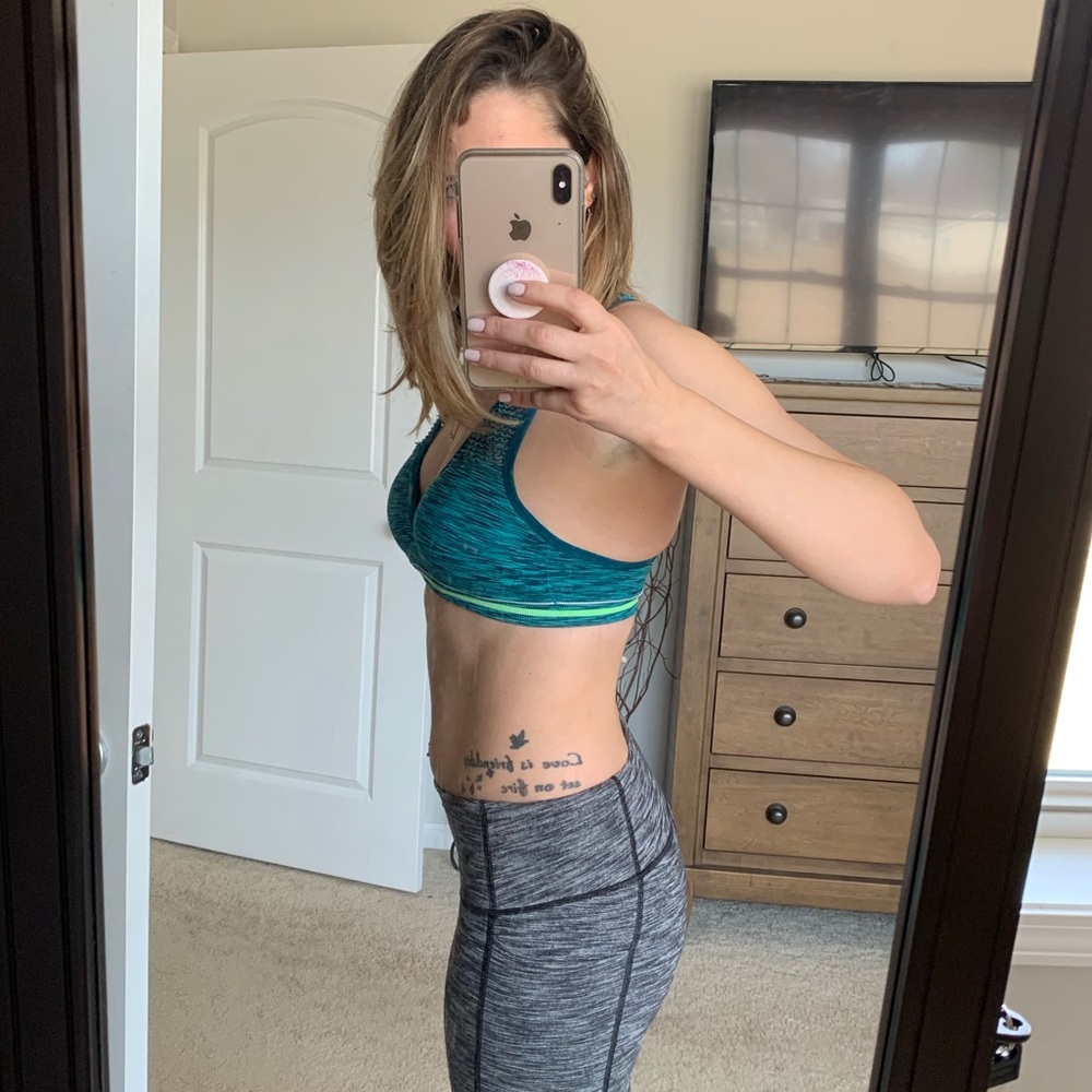 Pink sports bra